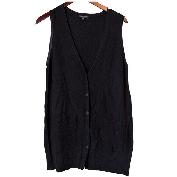 Eileen Fisher Sweaters - Eileen Fisher Women's Medium 100% Wool Knit Vest Sleeveless Cardigan Pockets